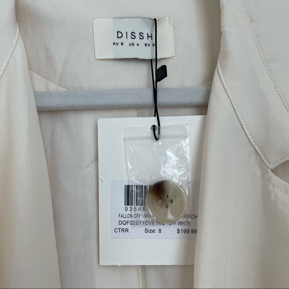 DISSH Cream Trench Coat NWOT - Picture 10 of 12